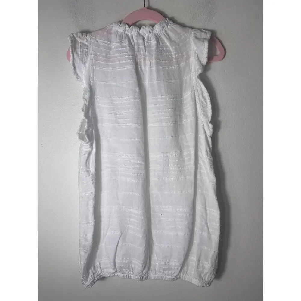 Girls Bella Dahl White Flutter Sleeve Top Sz 14